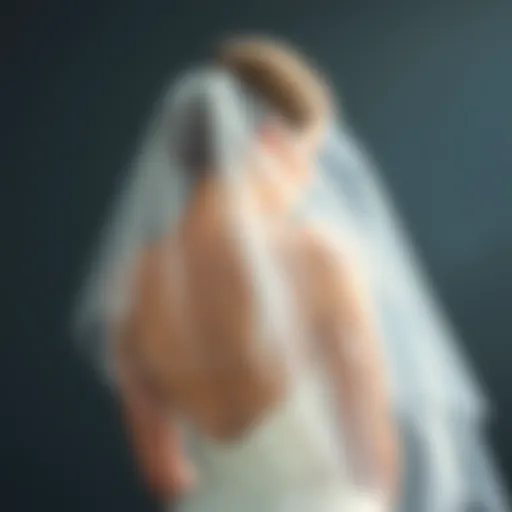 Elegant shoulder veil draping over a classic bridal dress