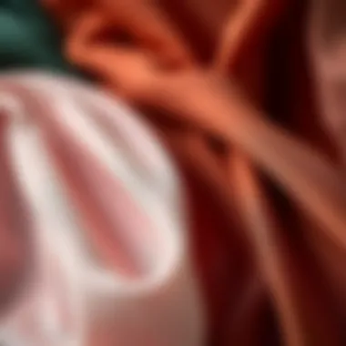 Close-up of various fabrics used in shoulder veils