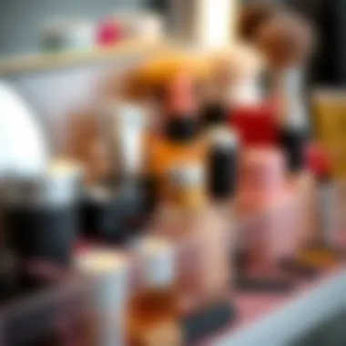 Close-up of high-quality materials used in a makeup organizer