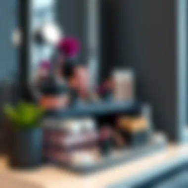 Innovative design of a multi-tiered makeup storage solution