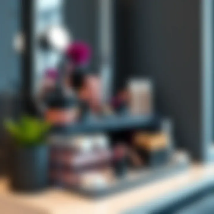 Innovative design of a multi-tiered makeup storage solution