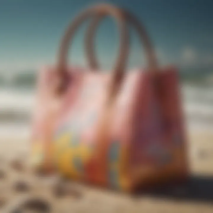 Materials used in crafting beach bags displayed artistically