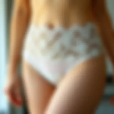 Elegant belly panty design showcasing intricate lace patterns