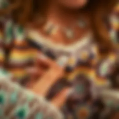 Close-up of hands applying boho nail stickers with precision