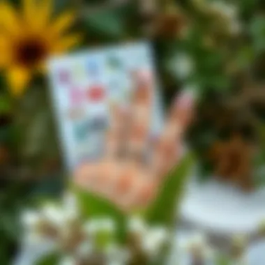 Aesthetic display of various nail sticker designs in a natural setting