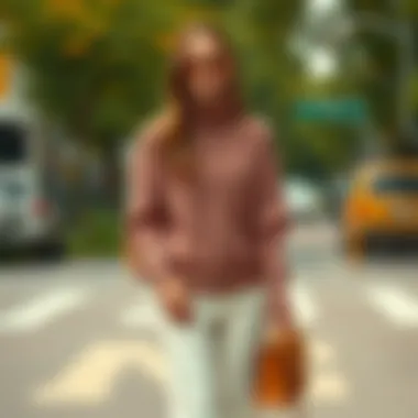 Styling Cable Knit Pants Sets A fashionable model demonstrating ways to style cable knit pants sets