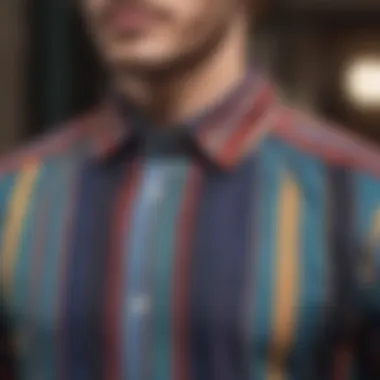 A collection of color block striped shirts in different color combinations