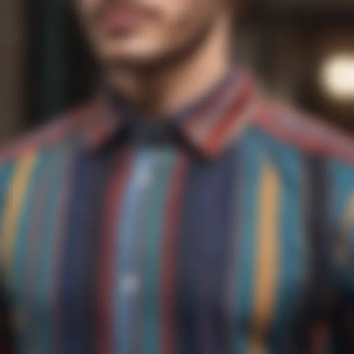 A collection of color block striped shirts in different color combinations