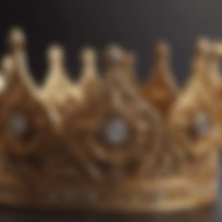 A close-up view of the craftsmanship involved in a handmade crown