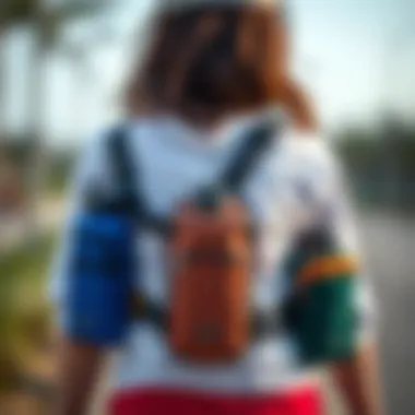 Variety of waist pack water bottle carriers in different colors