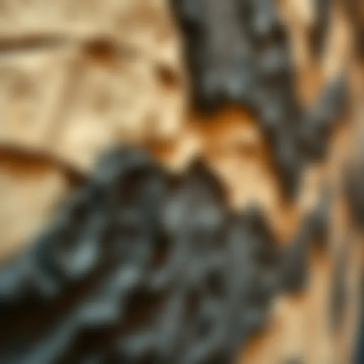 Close-up of textured materials used in contemporary glam wall art, emphasizing depth and detail