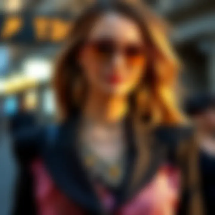 Fashionable ensemble featuring statement pieces with custom jewelry