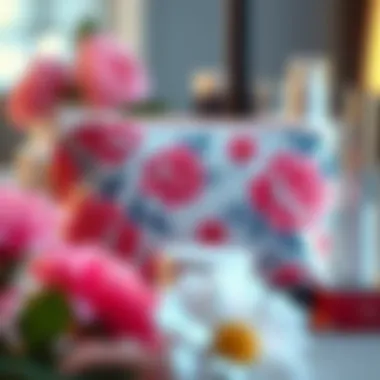 Chic cosmetic bag with floral design