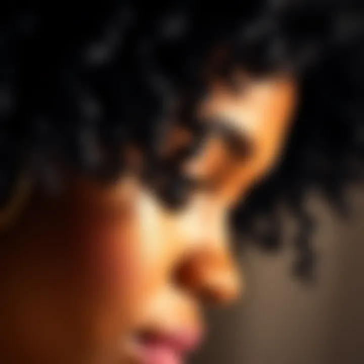 Close-Up of Deep Wave Twist Hair Close-up view of deep wave twist crochet hair reflecting light