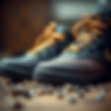 Close-up of innovative materials used in designer water shoes