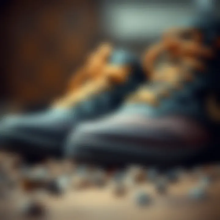 Close-up of innovative materials used in designer water shoes