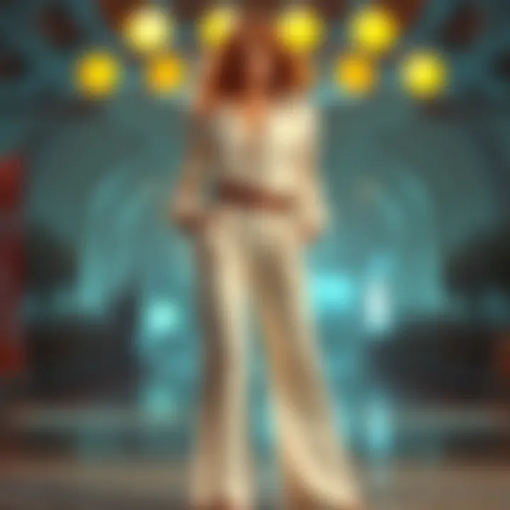 Classic Disco Jumpsuit Classic disco jumpsuit showcasing unique fabric and design