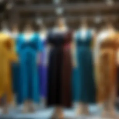 Diverse range of plus-size dresses displayed on mannequins