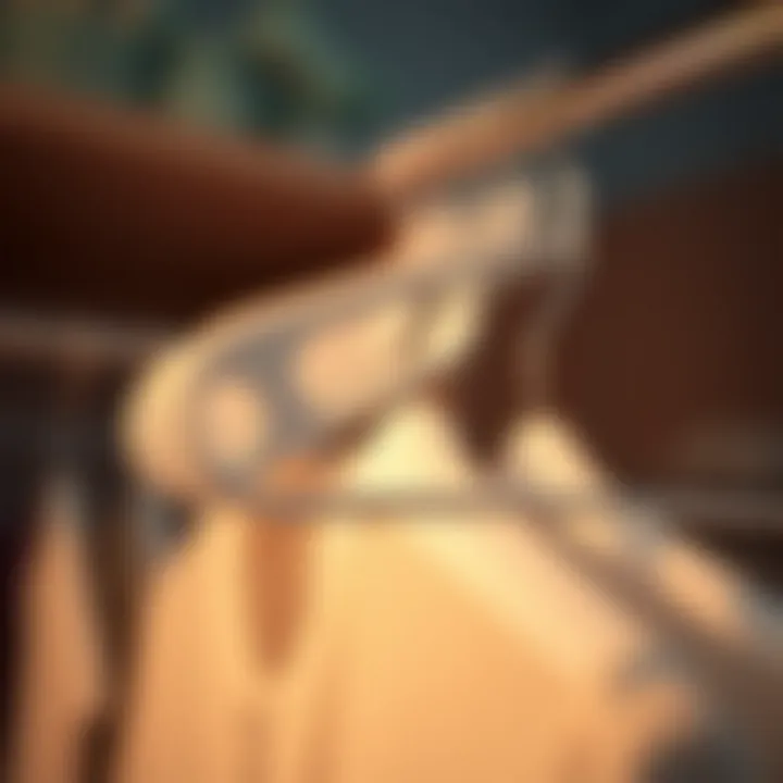 Close-up of a unique clothes hanger organizer made of eco-friendly materials