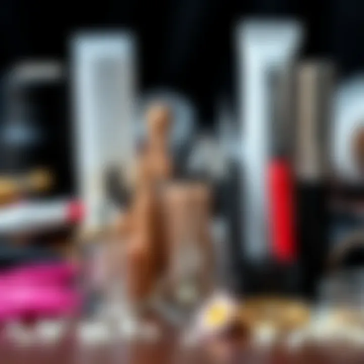 A variety of acrylic nails accessories including tools and decorative elements