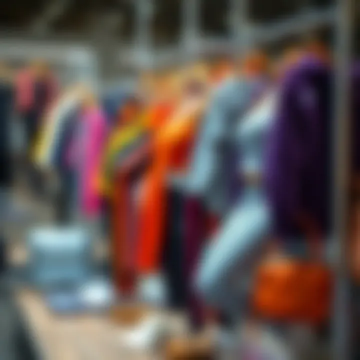 Trendy Fashion Display with Active Wear Trendy fashion display featuring active wear and lifestyle accessories