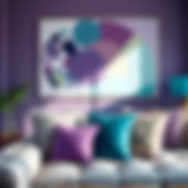 Color wheel illustrating the harmony of purple and teal in design