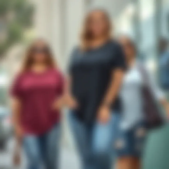 Fashionable plus size t-shirts styled for various occasions