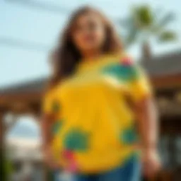 Stylish plus size t-shirt showcasing vibrant colors and patterns