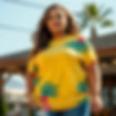 Stylish plus size t-shirt showcasing vibrant colors and patterns