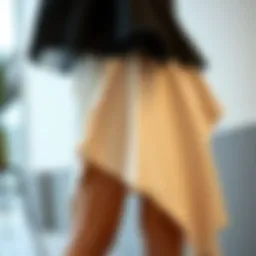 Elegant asymmetrical hemline showcasing contemporary design