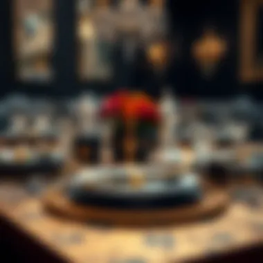 Lavish Table Decor with Black and Gold Plates Elegant black and gold party plates set on a lavish table