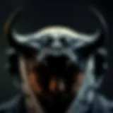 Artistic representation of the black bulls headband showcasing its intricate design.