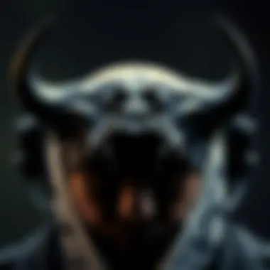 Artistic representation of the black bulls headband showcasing its intricate design.