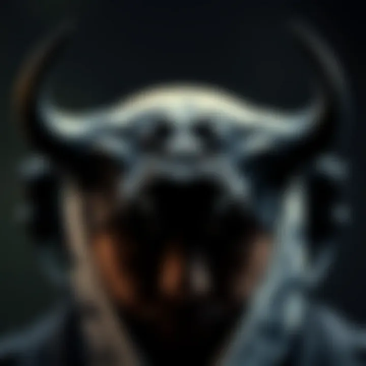 Artistic representation of the black bulls headband showcasing its intricate design.