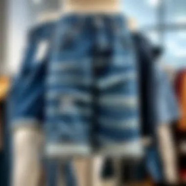 Diverse Styles of Blue Jean Shorts Different styles of blue jean shorts arranged on a mannequin