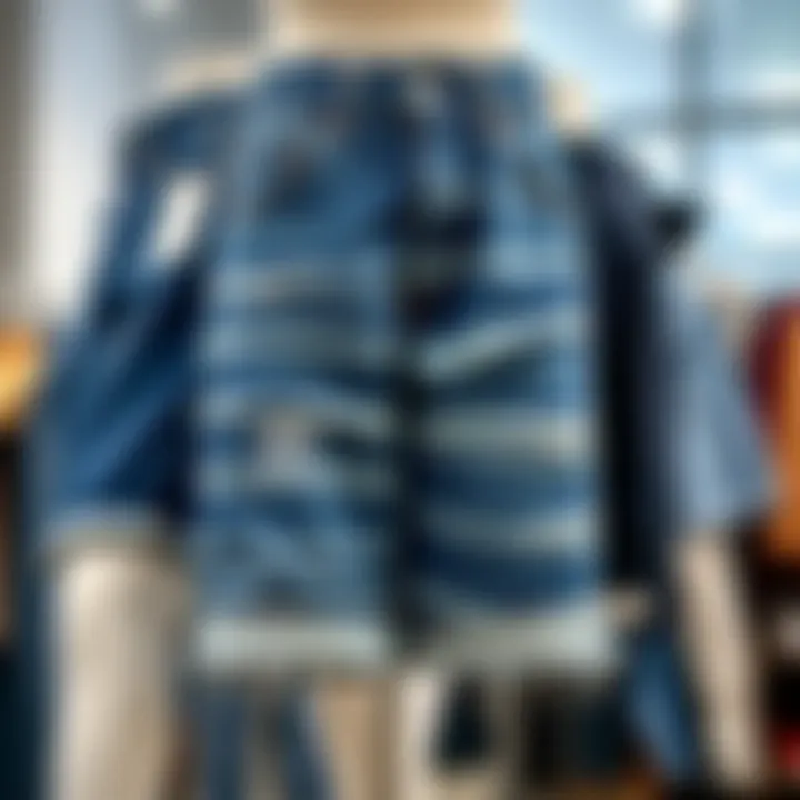 Diverse Styles of Blue Jean Shorts Different styles of blue jean shorts arranged on a mannequin