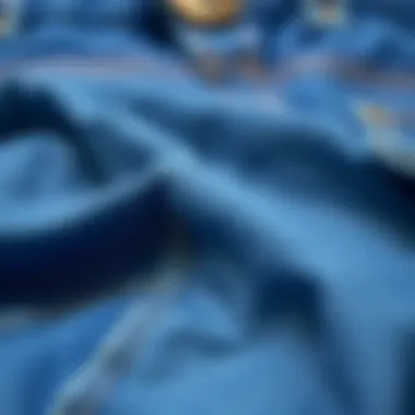 Sustainable Denim Fabric for Blue Jean Shorts Close-up of sustainable denim fabric used in blue jean shorts