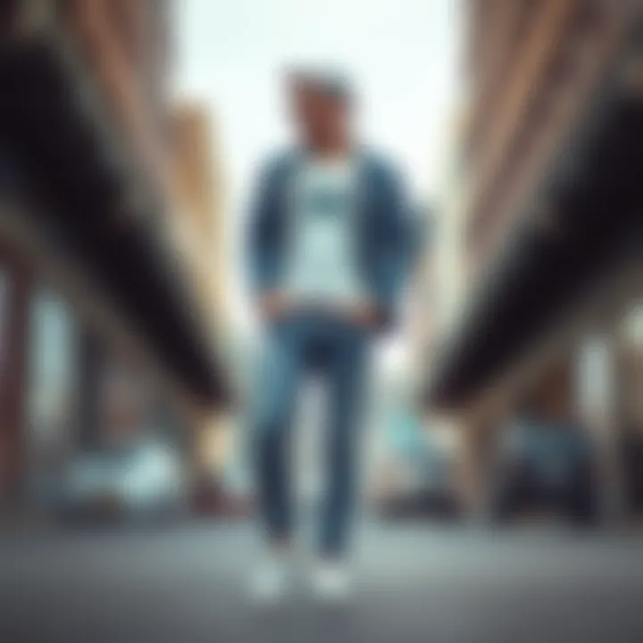 Fashion-forward outfit featuring butterfly jeans