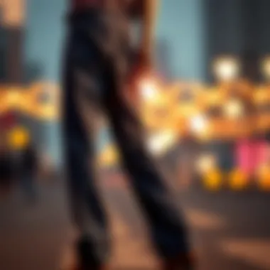 Trendsetting butterfly jeans showcasing a unique silhouette