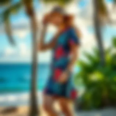 A scenic beach backdrop enhancing island lifestyle clothing choices