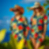 Vibrant Hawaiian floral patterns on casual attire