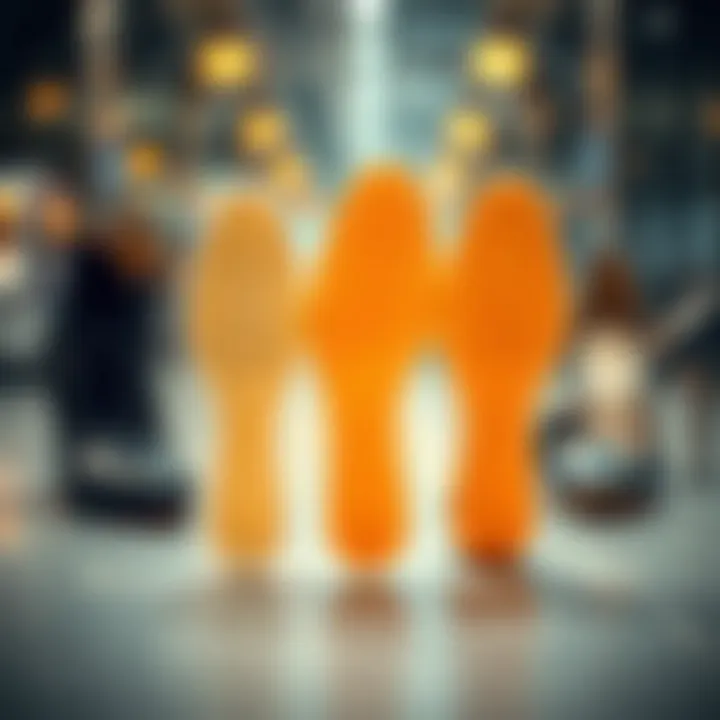 Trendy Clear Insoles with Diverse Shoe Styles Trendy clear insoles displayed with different shoe styles