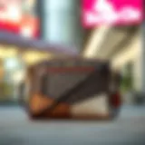 Distinct Blocked Signature Canvas Design Front view of the Coach Georgie Gem Crossbody showcasing its distinct blocked signature canvas design