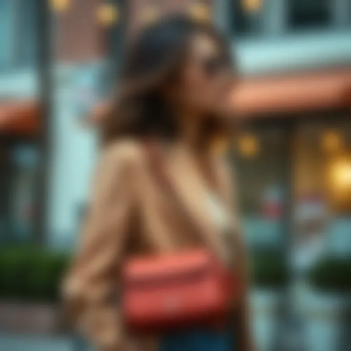 Versatile Styling Options Stylish outfit complemented by the Coach Georgie Gem Crossbody, demonstrating versatile styling options