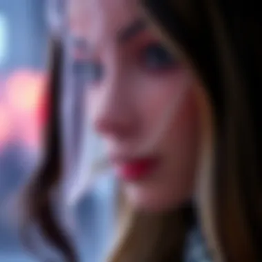 Close-up of the intricate lace front detailing on a wig