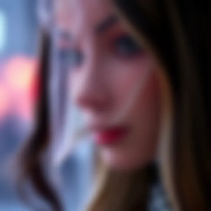 Close-up of the intricate lace front detailing on a wig