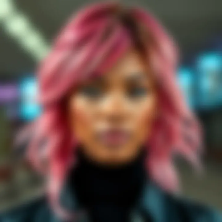 A person showcasing different hairstyles created using Color 360 lace front wigs