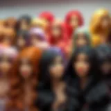 A vibrant display of Color 360 lace front wigs in various shades and styles