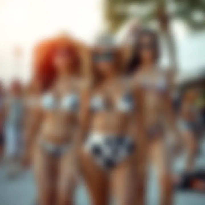 Diverse demographics wearing the cow bikini in various contexts