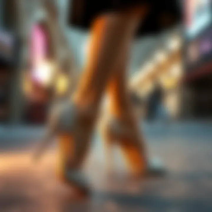 Fashionable outfit paired with stunning crystal heels